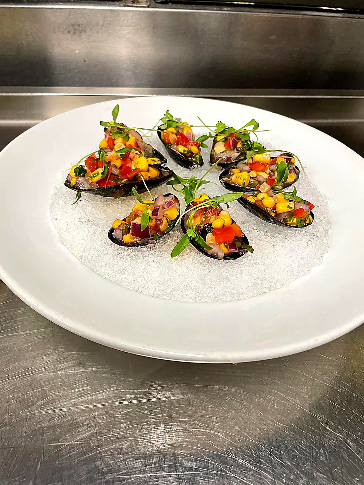 Mussels with Corn Salsa